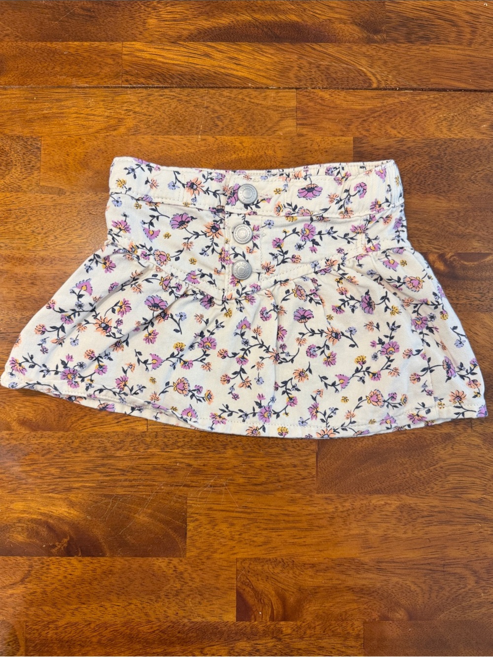 Old Navy Cream Skirt with Pink & Yellow Floral Print